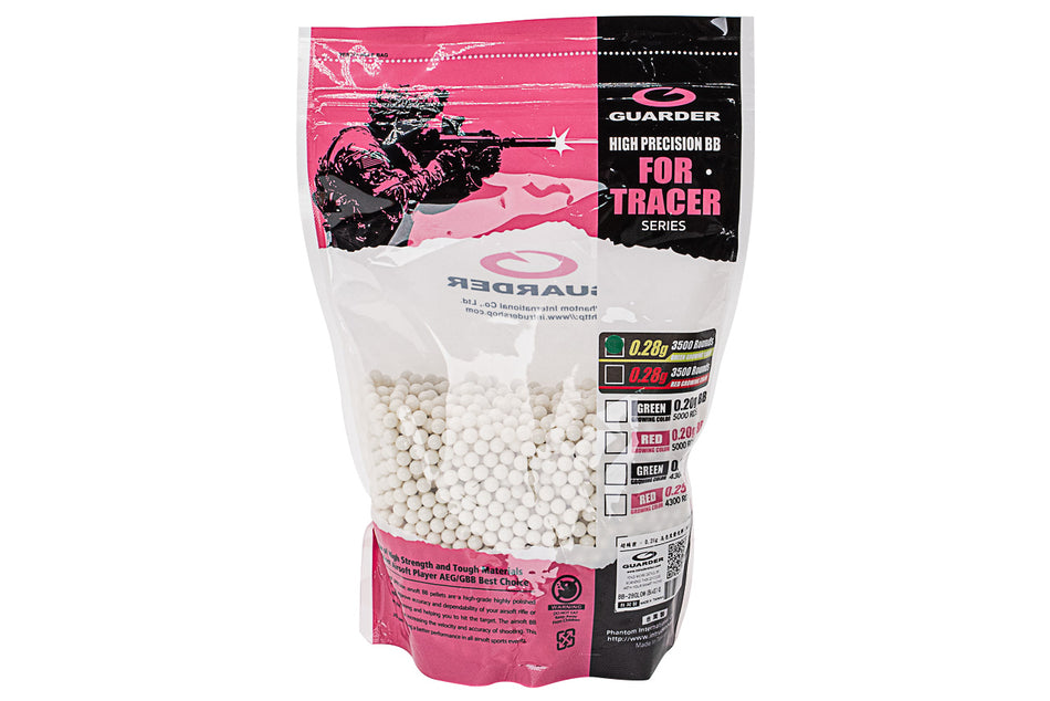 Guarder High Precision Made - 0.28g Green Glowing BB Pellets ( 3500 rounds, Bag )  ( 6mm Tracer BB )