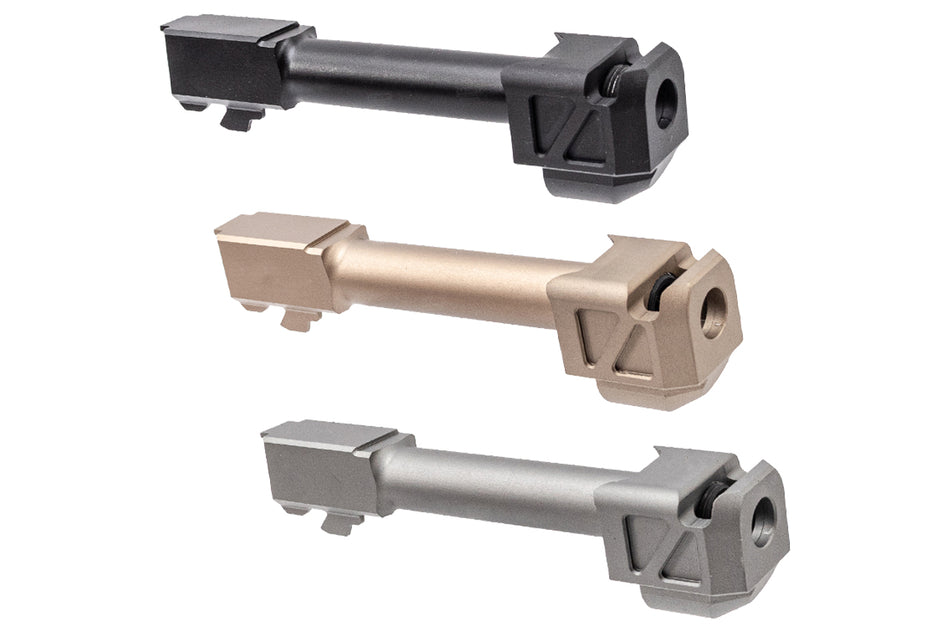 GUNDAY PM Style Type A Aluminum Outer Barrel With Compensator For Umarex VFC Glock 19 GBBP Series -Grey