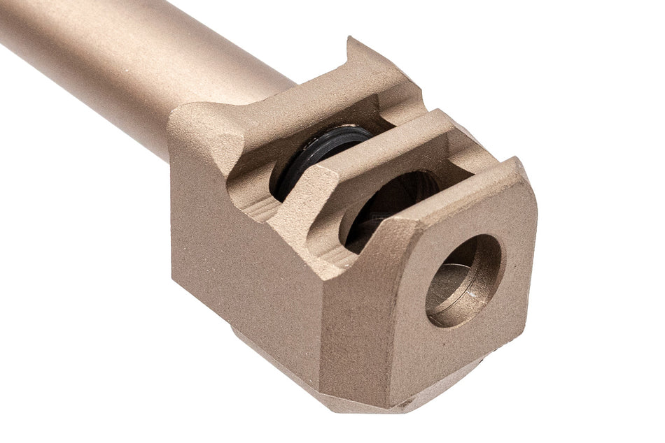 GUNDAY PM Style Type B Aluminum Outer Barrel With Compensator For Umarex VFC Glock 19 GBBP Series -Tan