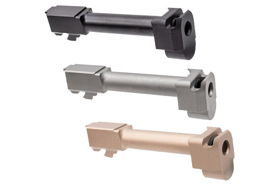 GUNDAY PM Style Type C Aluminum Outer Barrel With Compensator For Umarex VFC Glock 19 GBBP Series -Tan