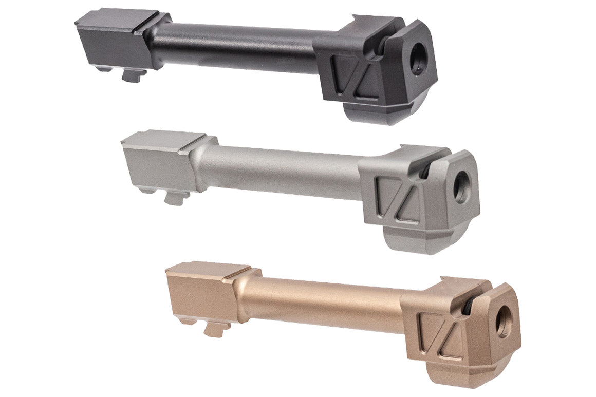 GUNDAY PM Style Type A Aluminum Outer Barrel With Compensator For Umarex VFC Glock 17 GBBP Series -Tan