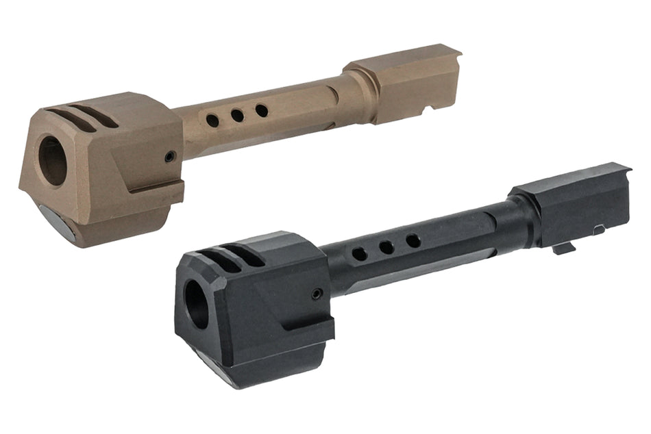 GUNDAY HAED Style Aluminum Outer Barrel With Compensator Type B For Umarex / VFC Walther PDP GBBP-Tan