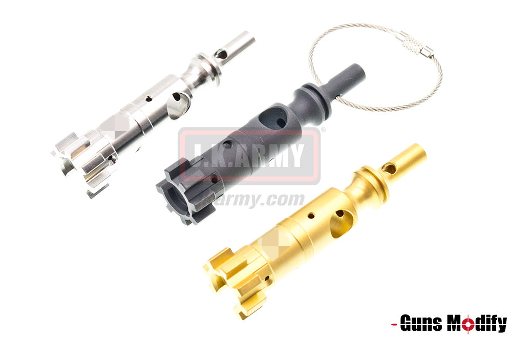 Guns Modify Stainless Steel AR Bolt S Style Keychain ( Silver )