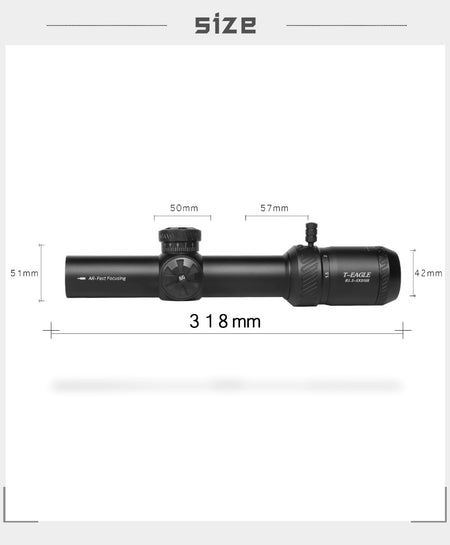 Discovery T-EAGLE R 1.5-5X20 IR Rifle Scope with Mount ( Black )