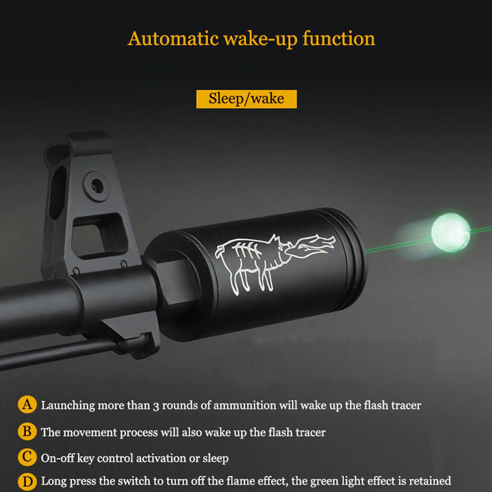 Spitfire Tracer Unit with Flame Effect 14mm CCW ( Black ) ( Fire Breathing Pig Style )-No Marking Style