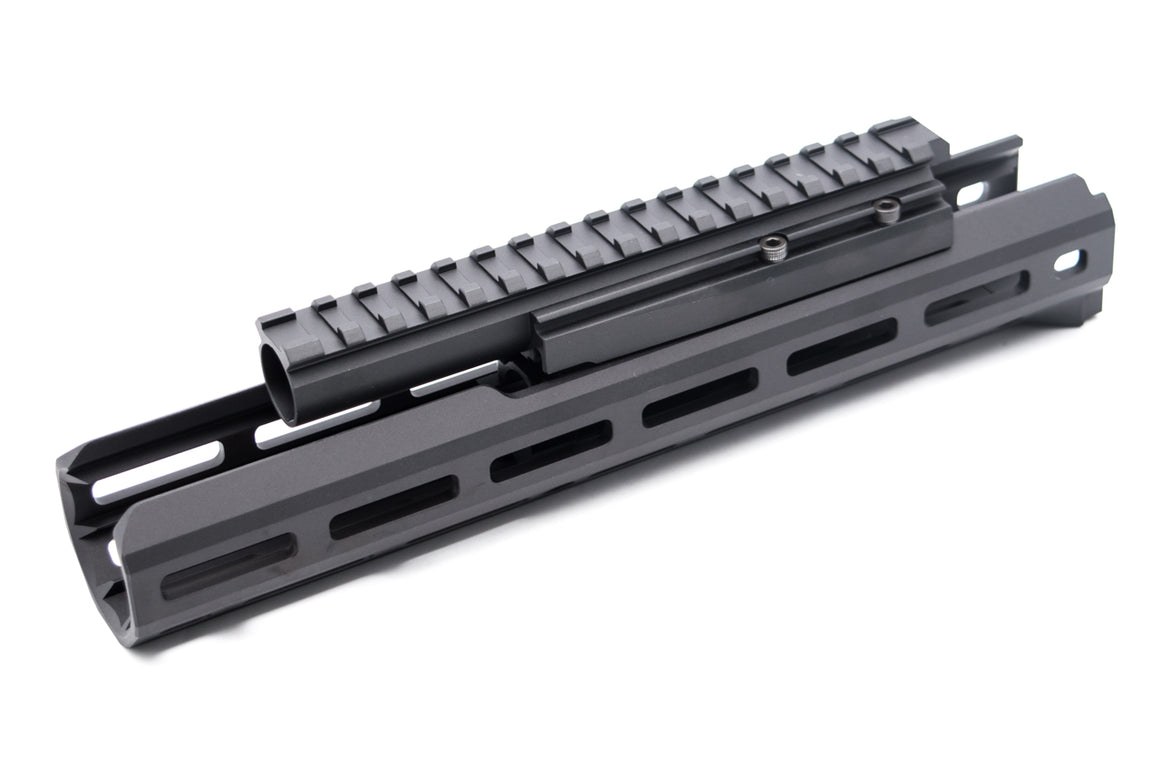 Hephaestus AK M-LOK 10.5 Inch Handguard Rail Set with Railed Gas Tube ( Type III Hard-Coat Anodized ) for GHK / LCT AK Series