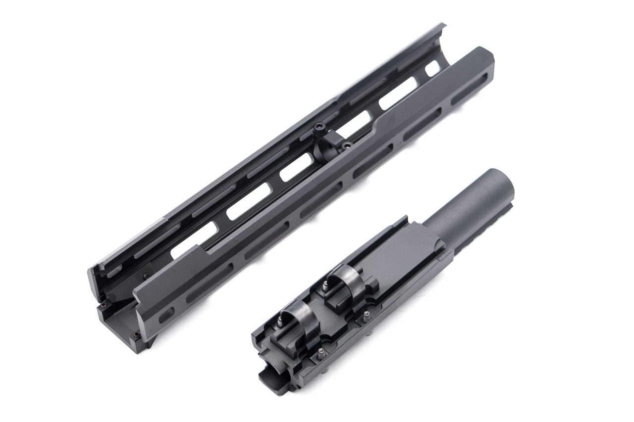 Hephaestus AK M-LOK 10.5 Inch Handguard Rail Set with Railed Gas Tube ( Type III Hard-Coat Anodized ) for GHK / LCT AK Series