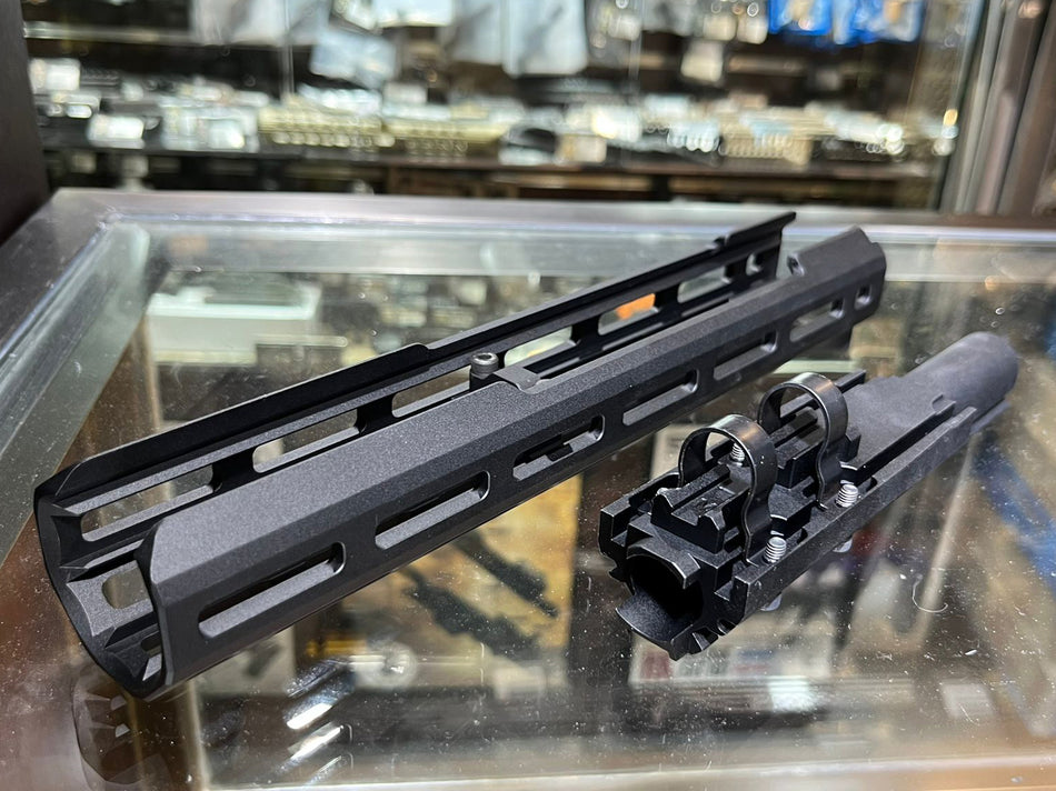 Hephaestus AK M-LOK 10.5" Handguard Rail Set With Railed Gas Tube ( Type III Hard-Coat Anodized ) For Tokyo Marui TM AK GBB Series