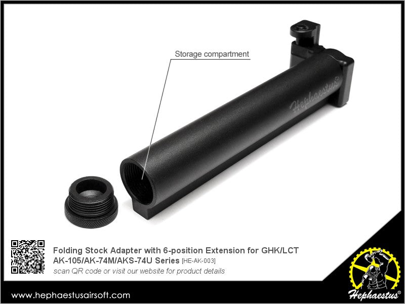 Hephaestus Folding Stock Adapter with 6-position Extension for GHK / LCT AK Series