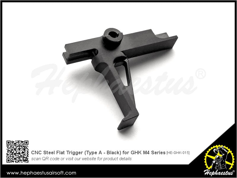 CNC Steel Flat Trigger ( Type A - Black / Silver ) for GHK M4 GBB Rifle Series-Silver
