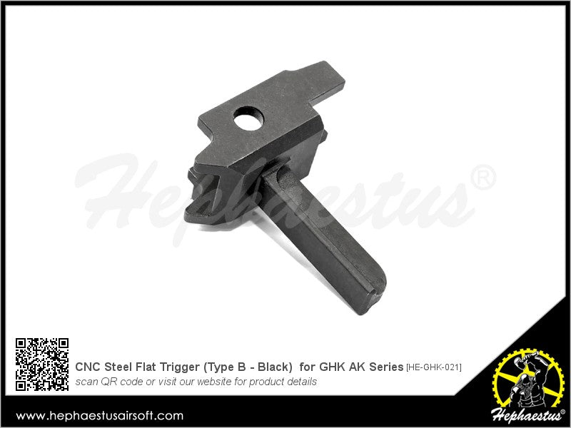 Hephaestus CNC Steel Flat Trigger ( Type B - Black ) for GHK AK GBB Rifle Series