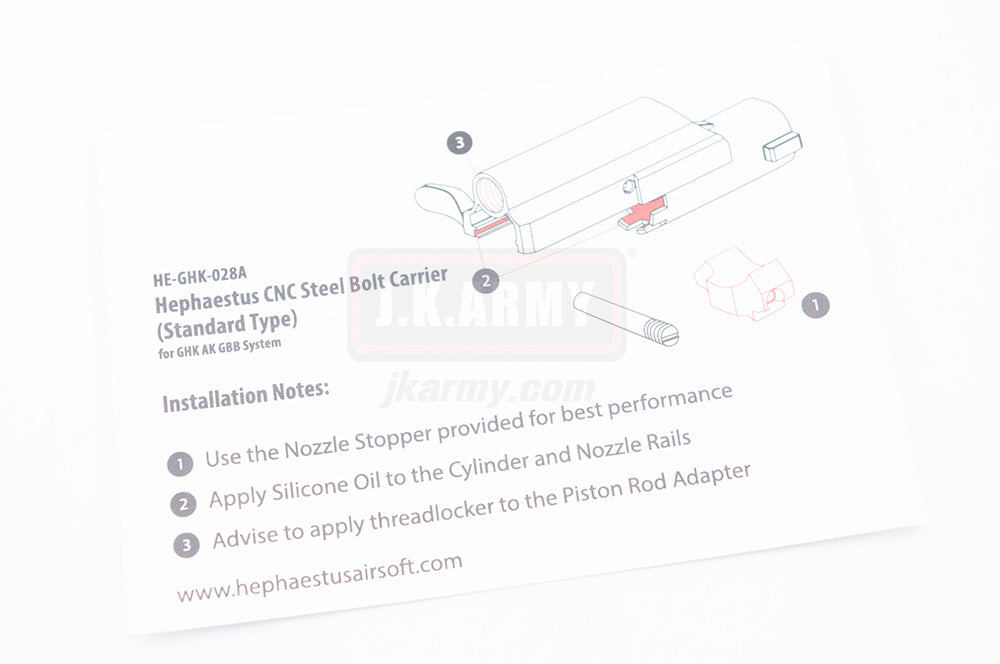 Hephaestus CNC Steel Bolt Carrier ( Standard Type ) for GHK AK GBB System Series