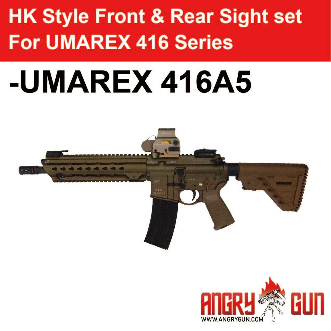 Angry Gun H Style Front and Rear Sight Set ( UMAREX 416 Series )