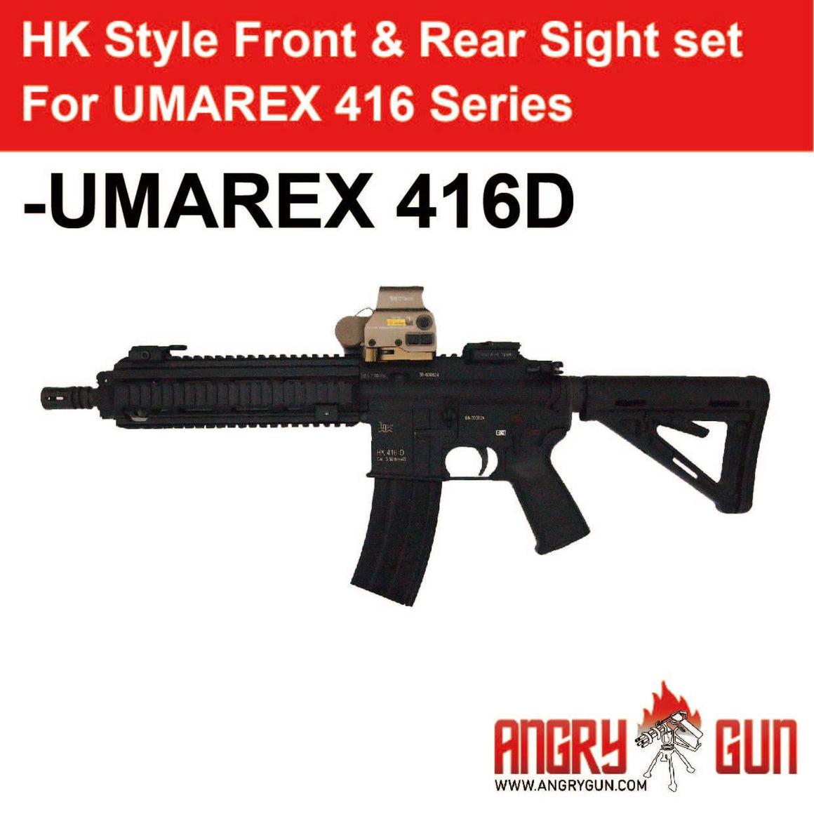 Angry Gun H Style Front and Rear Sight Set ( UMAREX 416 Series )