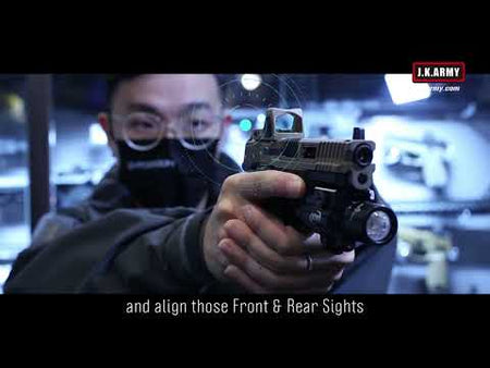 JDG Floyds Licensed The Poseidon Style M&P RMR Cut Slide Set for TM M&P9L GBBP Series ( w/ JDG 6.03mm Stainless Steel Precision 90mm Inner Banner ) ( Black )