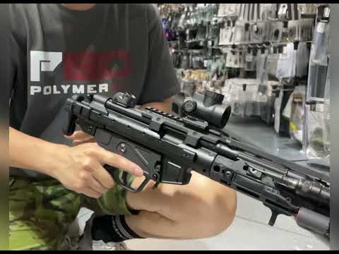 Bow Master x GMF 5 Position Buttstock & Picatinny Rail M1913 20mm Stock Adapter for UMAREX / VFC HK53 MP5 GBB Series & TM MP5A5 Next Gen AEG Series