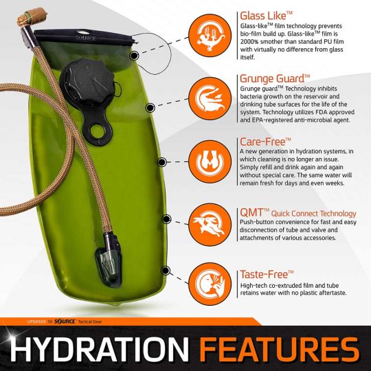 SOURCE WXP 3L / 100oz. Storm Valve SQC QMT Hydration ( Coyote Cover )