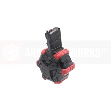 AW Custom™ Adaptive Drum Magazine For WE M4 series GBB ( Red & Black )