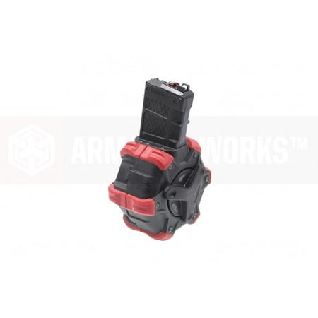 AW Custom™ Adaptive Drum Magazine For WE M4 series GBB ( Red & Black )