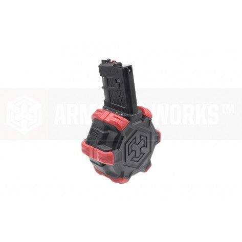 AW Custom™ Adaptive Drum Magazine For WE M4 series GBB ( Red & Black )