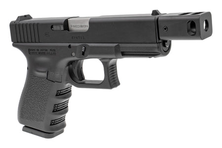 C&C G19 Outer Barrel Match 4-Port Compensator 14mm CCW Roland Special KK* Style for TM 19 G Model GBBP Series ( Black / Silver )-Silver