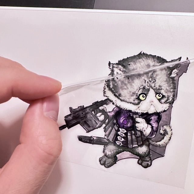 J.K.ARMY Prozi Cat Killer Style UV DTF Sticker ( 4pcs/Pack ) ( Free Shipping ) #jkarmycat #jkarmymeow #jkmeow