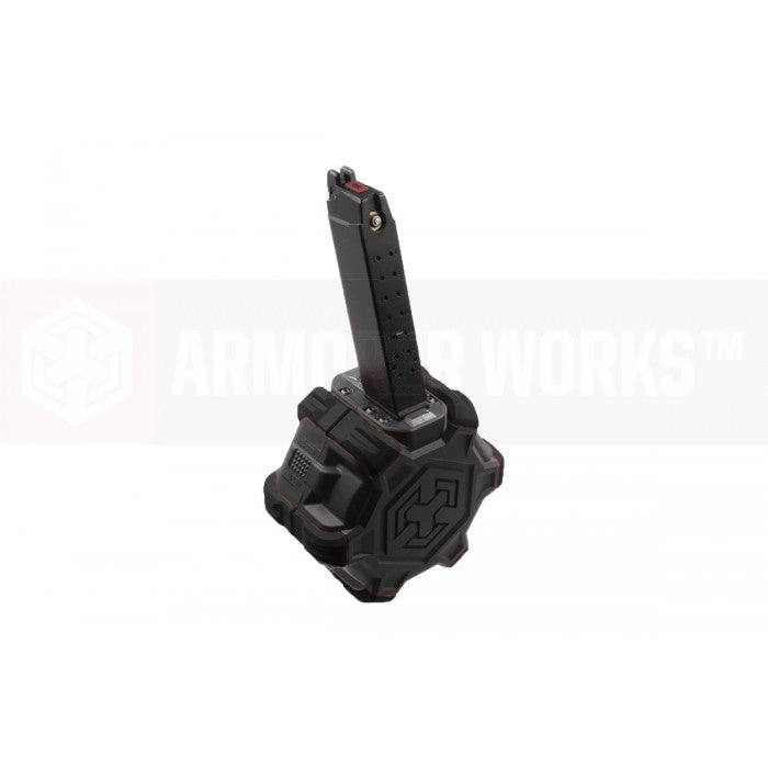 AW Custom™ Adaptive Drum Magazine for AW / WE / Marui  G Model 17, 18 GBB System Spec ( Black )