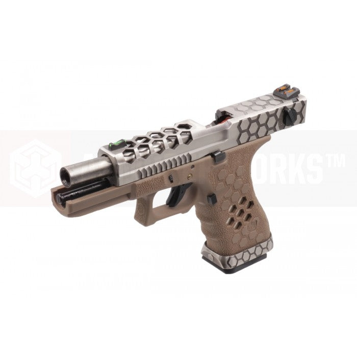 AW VX0210 Hex Cut Signature 1.8 GBB Airsoft Pistol ( SV/TAN )