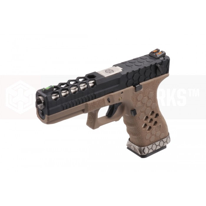 AW VX0211 Hex Cut Signature 1.8 GBB Airsoft Pistol ( BK/TAN )