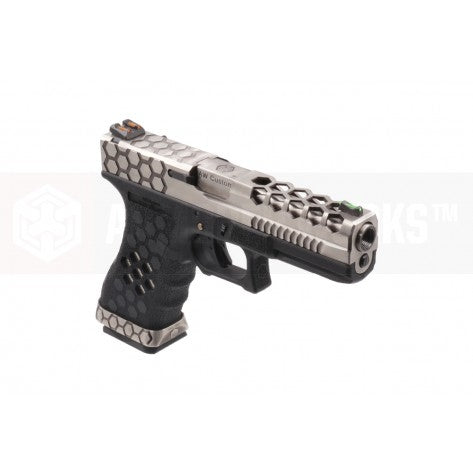 AW VX0200 Hex Cut Signature 1.8 GBB Airsoft Pistol ( SV/BK )