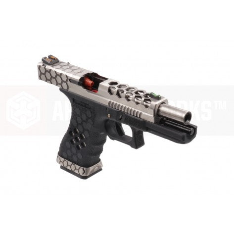 AW VX0200 Hex Cut Signature 1.8 GBB Airsoft Pistol ( SV/BK )