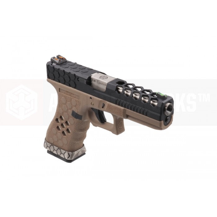 AW VX0211 Hex Cut Signature 1.8 GBB Airsoft Pistol ( BK/TAN )