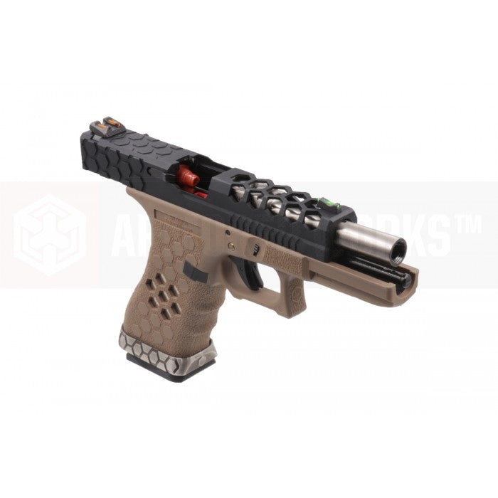 AW VX0211 Hex Cut Signature 1.8 GBB Airsoft Pistol ( BK/TAN )