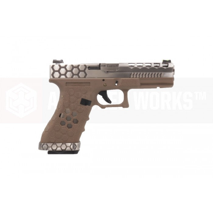 AW VX0210 Hex Cut Signature 1.8 GBB Airsoft Pistol ( SV/TAN )