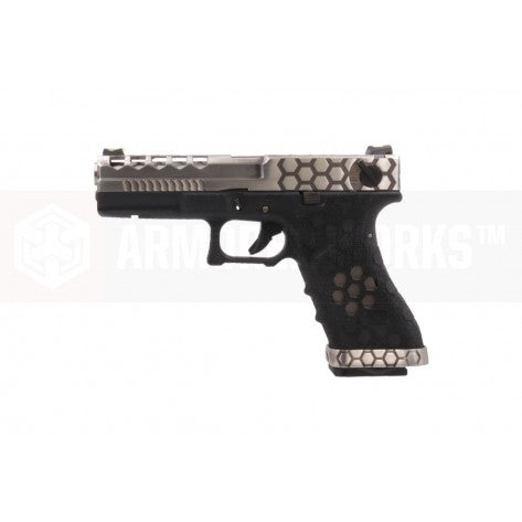 AW VX0200 Hex Cut Signature 1.8 GBB Airsoft Pistol ( SV/BK )