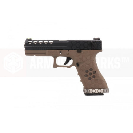 AW VX0211 Hex Cut Signature 1.8 GBB Airsoft Pistol ( BK/TAN )