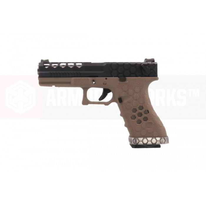 AW VX0211 Hex Cut Signature 1.8 GBB Airsoft Pistol ( BK/TAN )