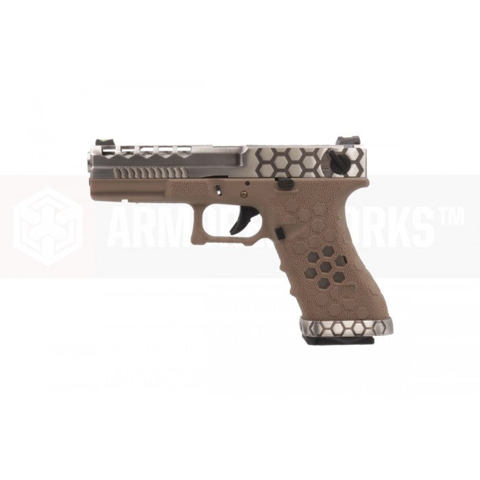 AW VX0210 Hex Cut Signature 1.8 GBB Airsoft Pistol ( SV/TAN )