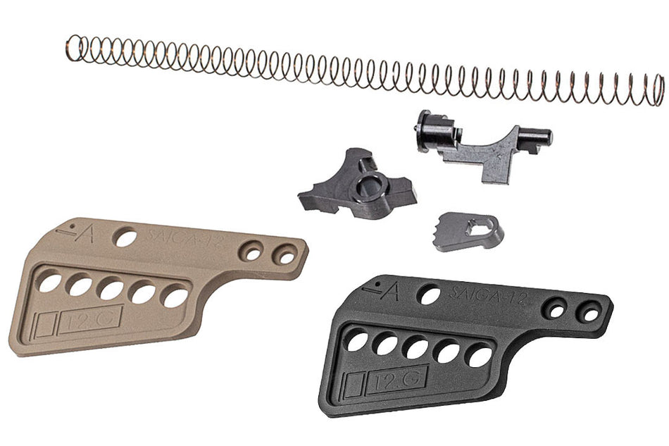 ITP Steel Trigger Group Parts For Marui TM SAIGA-12 GBB Series ( w/ Magwell & Spring ) Black
