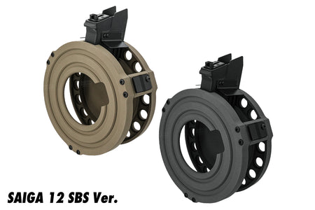 ITP SAIGA Shotgun Drum Magazine Kit For Marui TM SAIGA 12 SBS GBB Shotgun -FDE