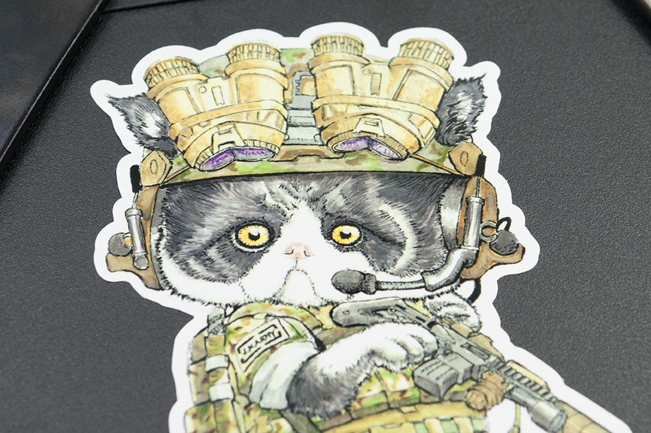 J.K.ARMY Prozi Cat Milsim Style #MIL01 PVC Sticker ( 1Set / 4pcs ) ( Free Shipping ) #jkarmycat #jkarmymeow #jkmeow