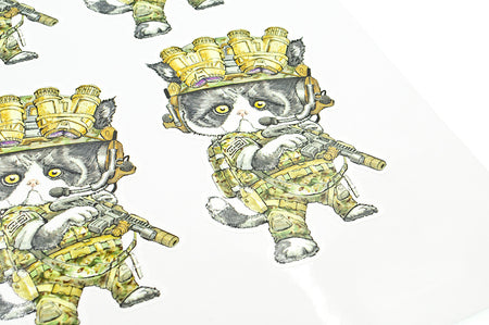J.K.ARMY Prozi Cat Milsim Style #MIL01 PVC Sticker ( 1Set / 4pcs ) ( Free Shipping ) #jkarmycat #jkarmymeow #jkmeow