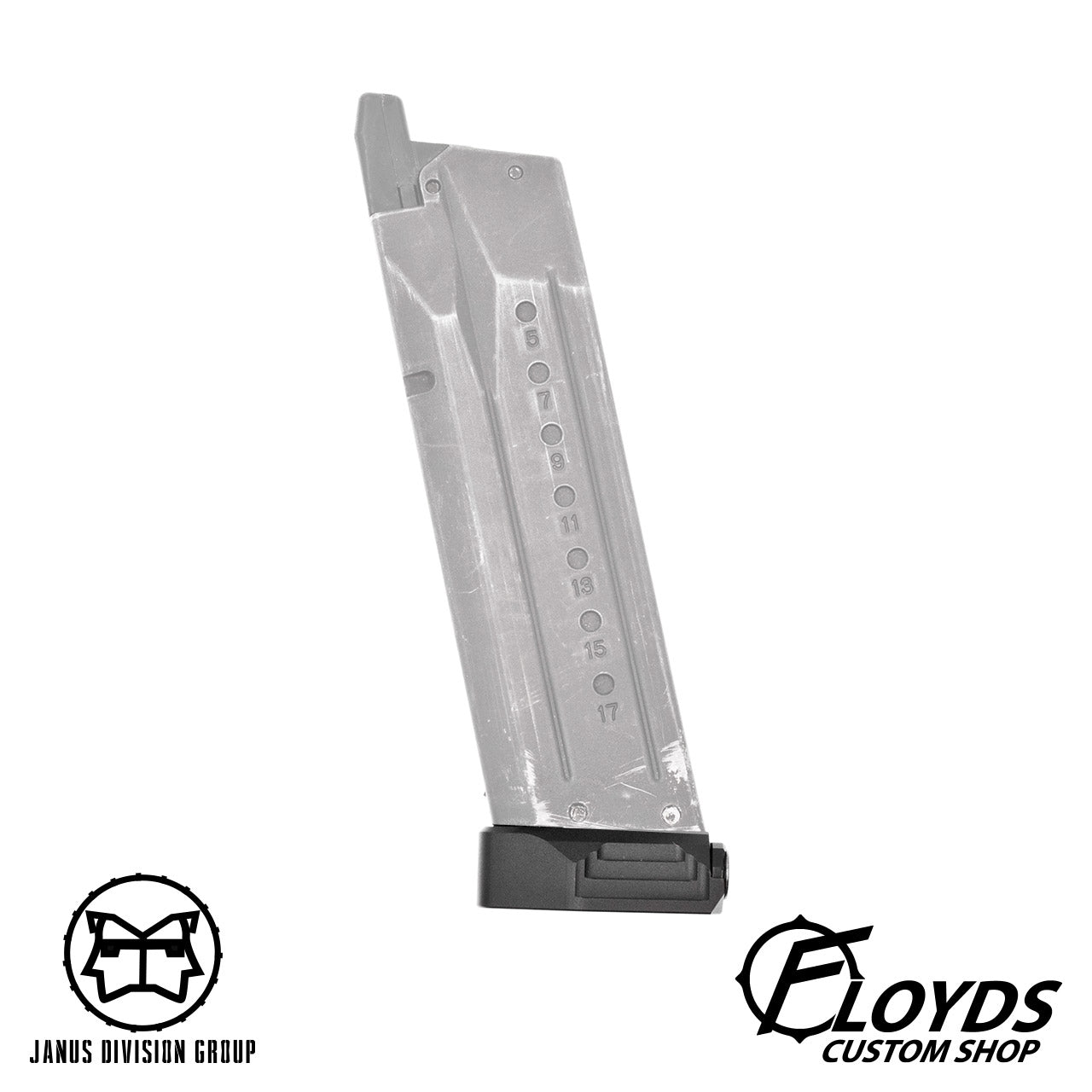 JDG Floyds Licensed Mag Base Plate for Marui TM M&P GBBP ( Hole Type Dummy Style )-Grey