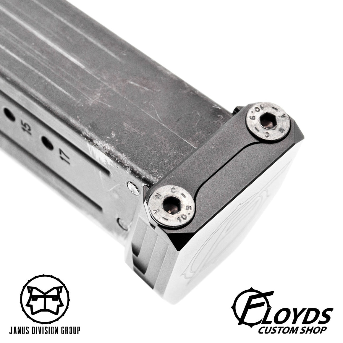 JDG Floyds Licensed Mag Base Plate for TM M&P  ( Real Type Style ) - Limited Edition-Titanium Grey