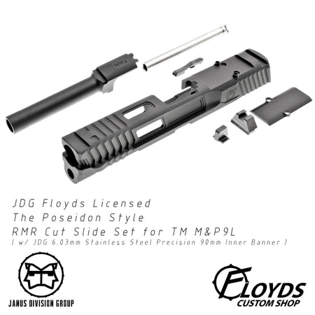 JDG Floyds Licensed The Poseidon Style M&P RMR Cut Slide Set for TM M&P9L GBBP Series ( CERAKOTE Tactical Grey )