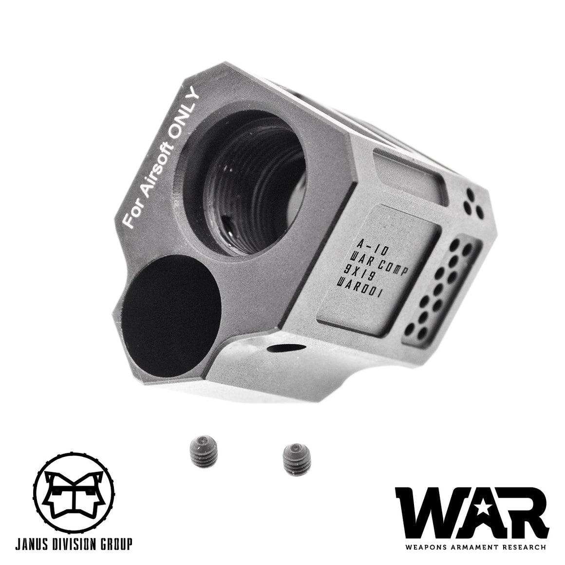 JDG WAR A10 Compensator 14mm CCW for Airsoft Glock Gen4 Model ( Licensed by WAR ) ( Black )