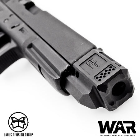 JDG WAR A10 Compensator 14mm CCW for Airsoft Glock Gen4 Model ( Licensed by WAR ) ( Black )