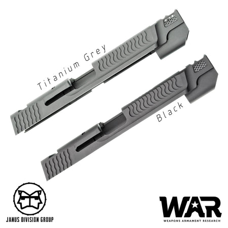 JDG WAR Afterburner M&P 1.0 Slide Set for TM M&P9 ( Licensed by WAR ) ( Black w/ Silver Barrel )