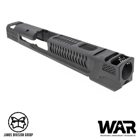 JDG WAR Afterburner M&P 1.0 Slide Set for TM M&P9 ( Licensed by WAR ) ( Titanium Grey w/ Gold Barrel )