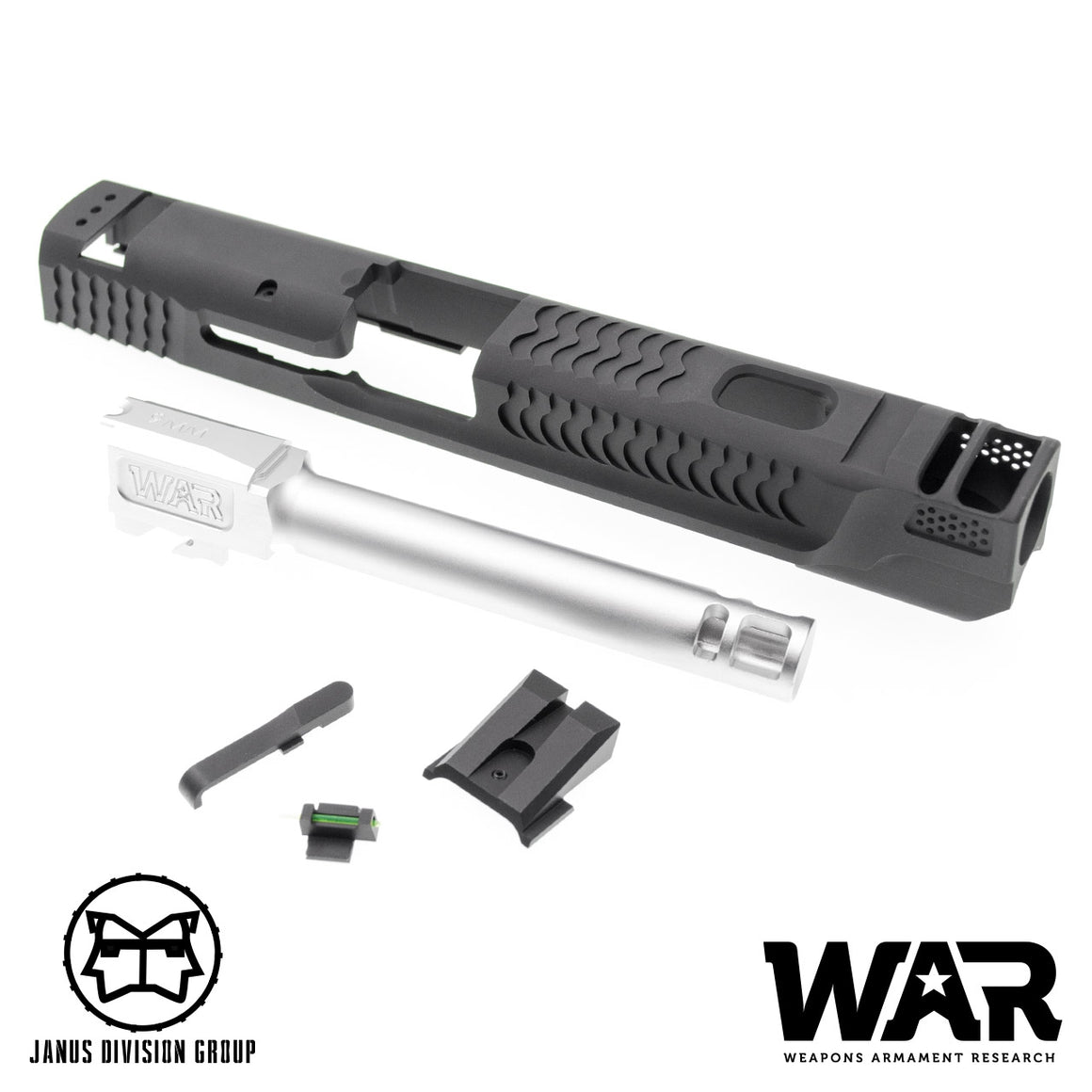 JDG WAR Afterburner M&P 1.0 Slide Set for TM M&P9 ( Licensed by WAR ) ( Black w/ Silver Barrel )